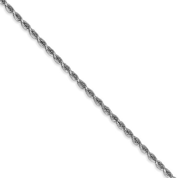2mm 14k White Gold D/C Quadruple Rope Chain Necklace 22 Inch